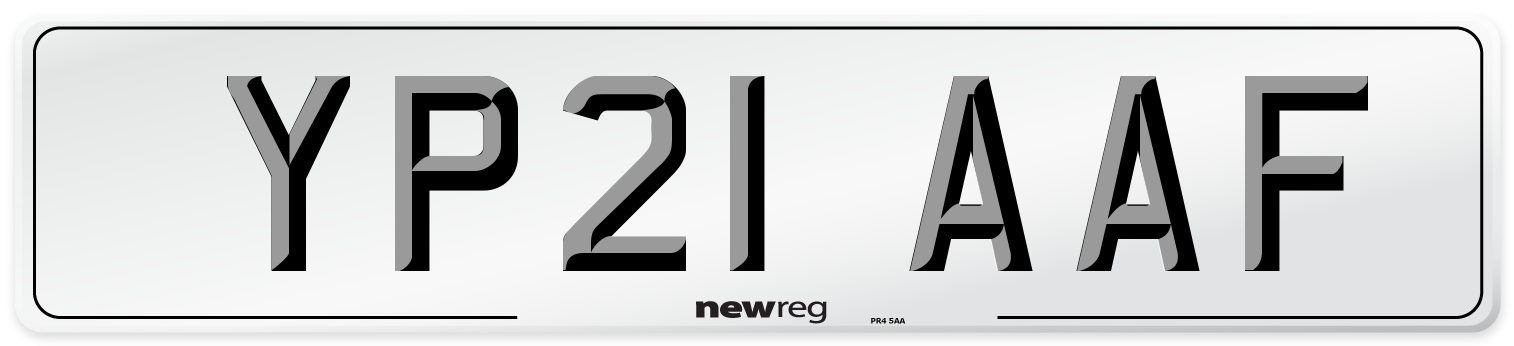 YP21 AAF Number Plate from New Reg